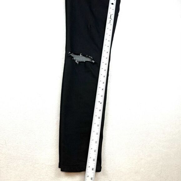 Free People Jet Black Distressed Denim Jeans Women’s 29 Read - Picture 5 of 12